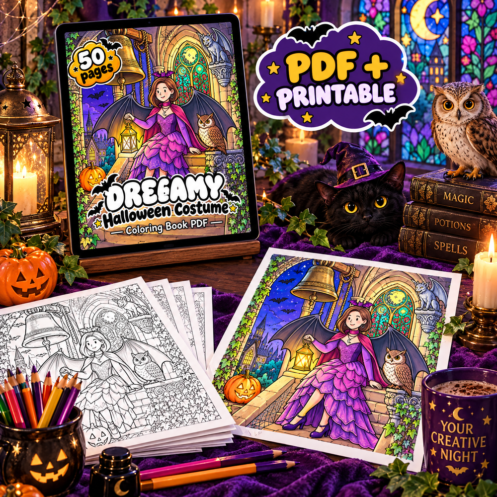 Dreamy Halloween Costume Coloring Book
