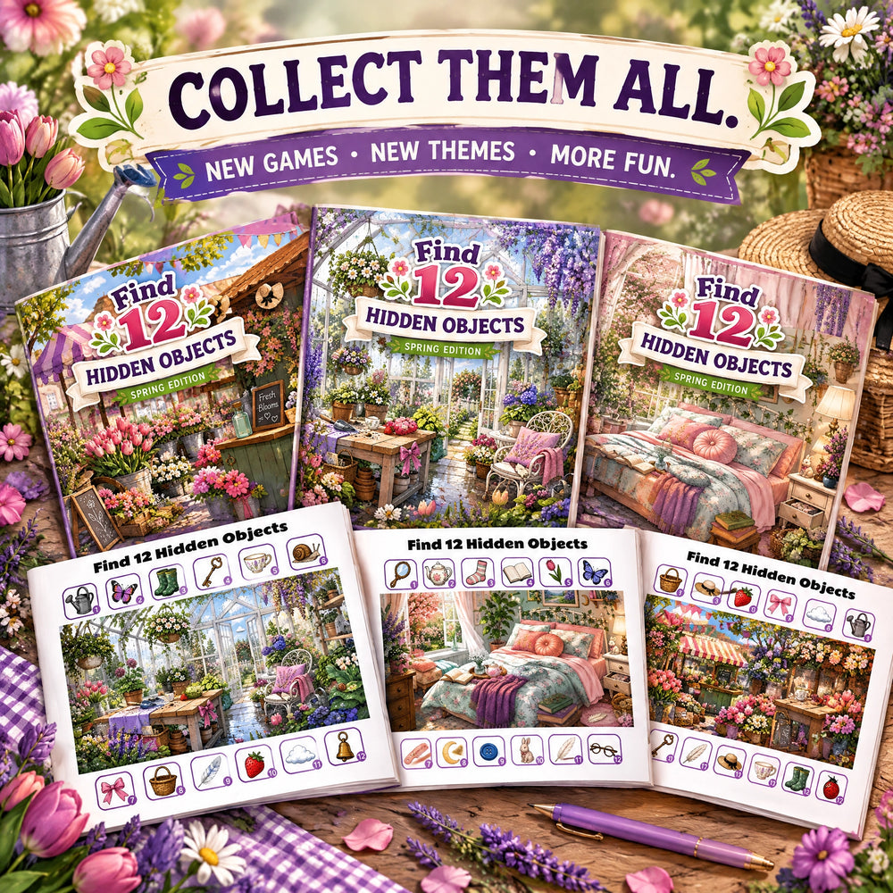 Find 12 Hidden Objects – Spring Edition Puzzle Book