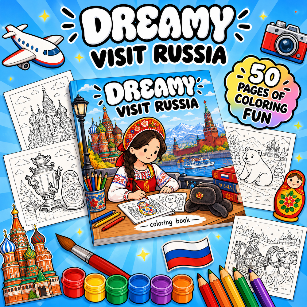 Dreamy – Visit Russia: Coloring Book