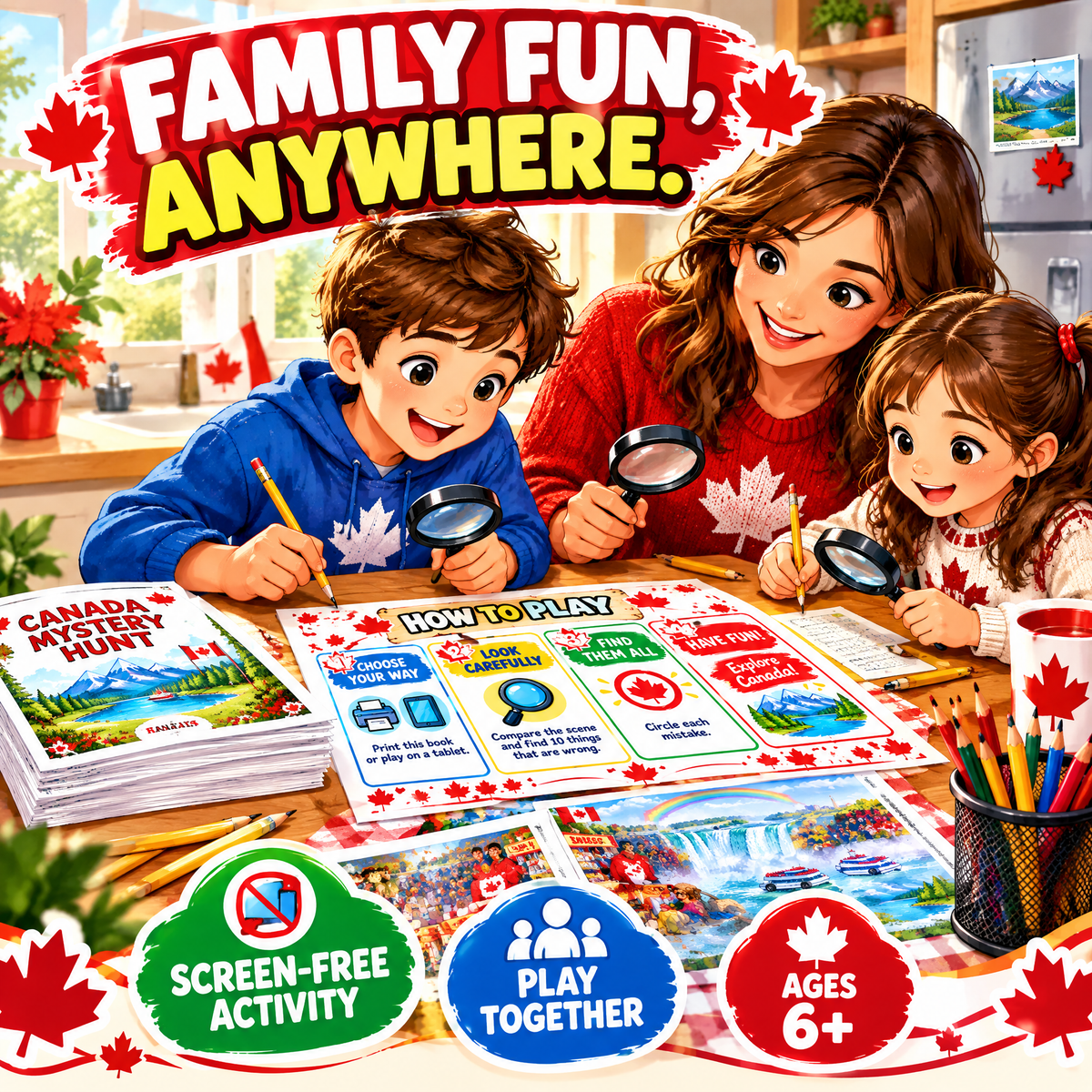 Explore Canada while searching for hidden anomalies - Printable PDF Activity Book