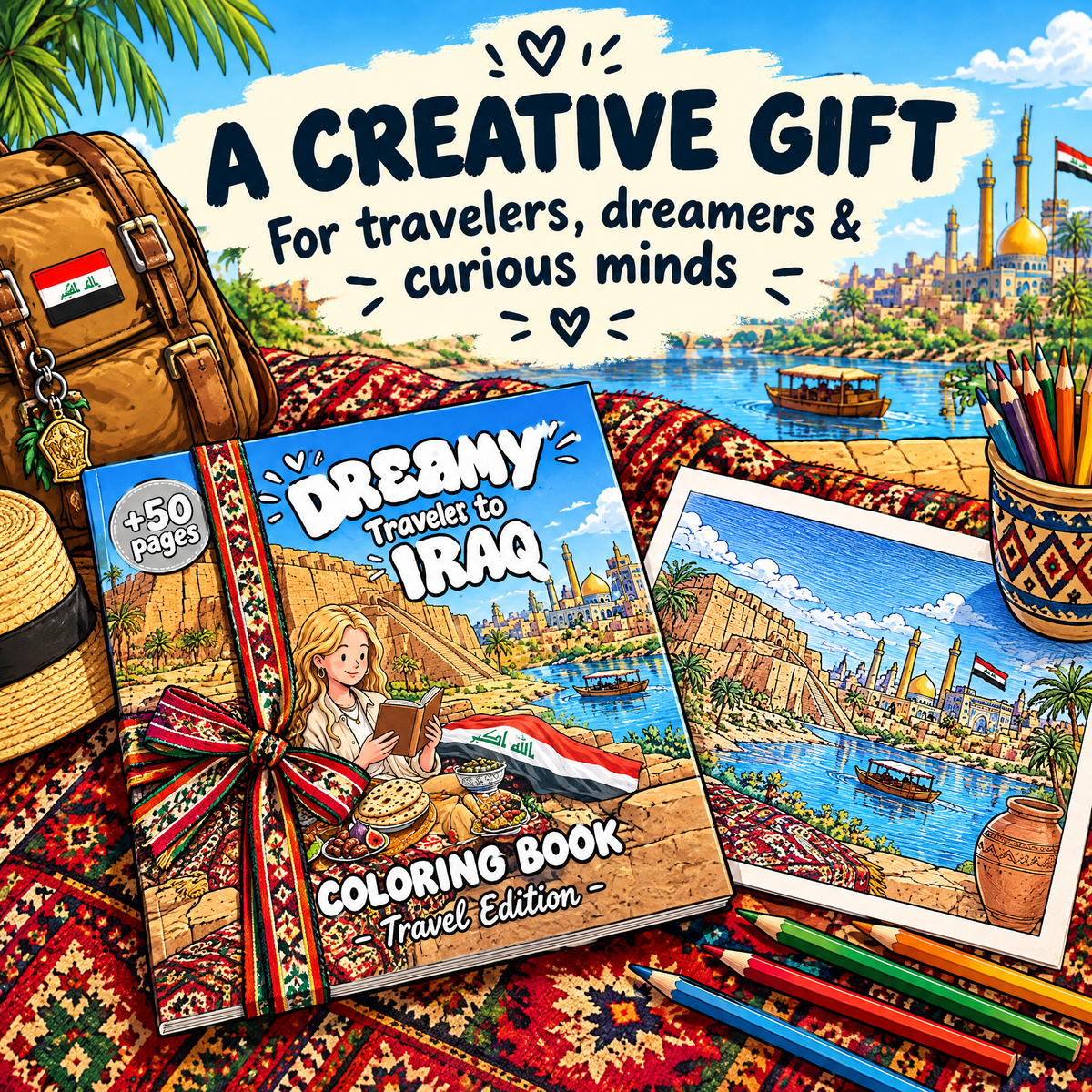 Dreamy Travel to Iraq – Coloring Book Travel Edition