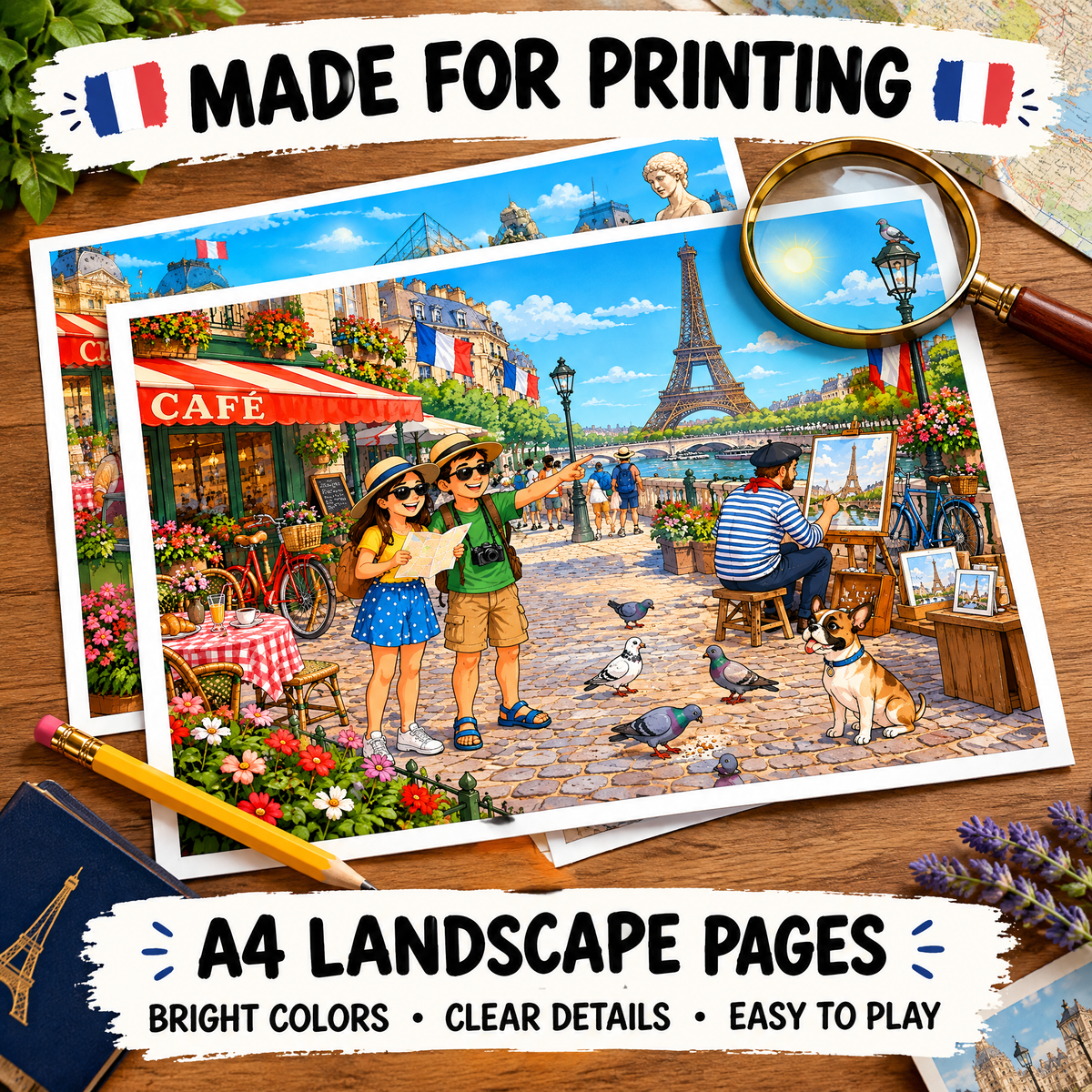 France Find the Mistakes – Printable Activity Book