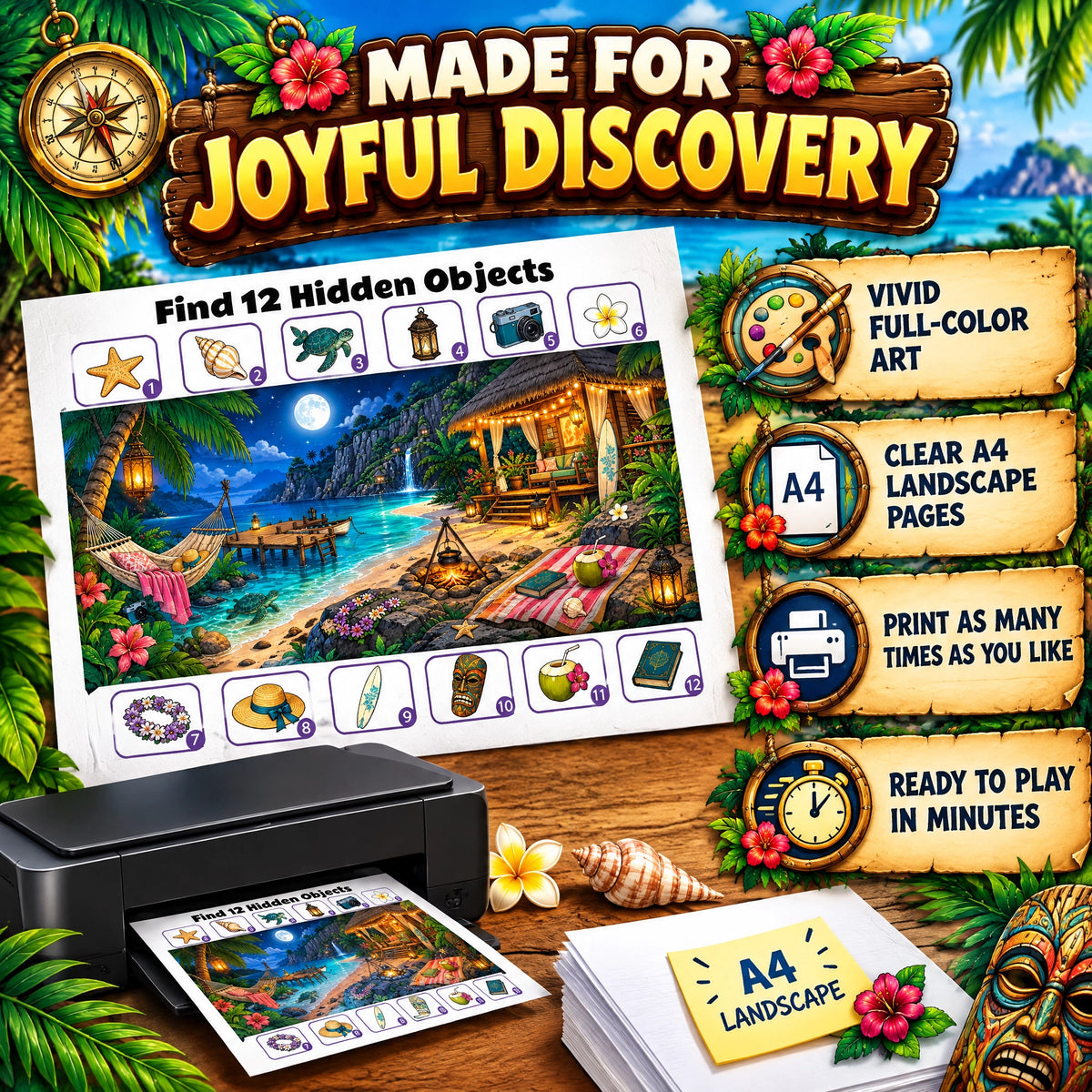 Theme Island Hidden Objects – Tropical Adventure Activity Book
