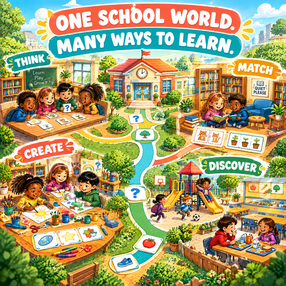 Children at School 30 Printable Learning Games for Kids Ages 5–10