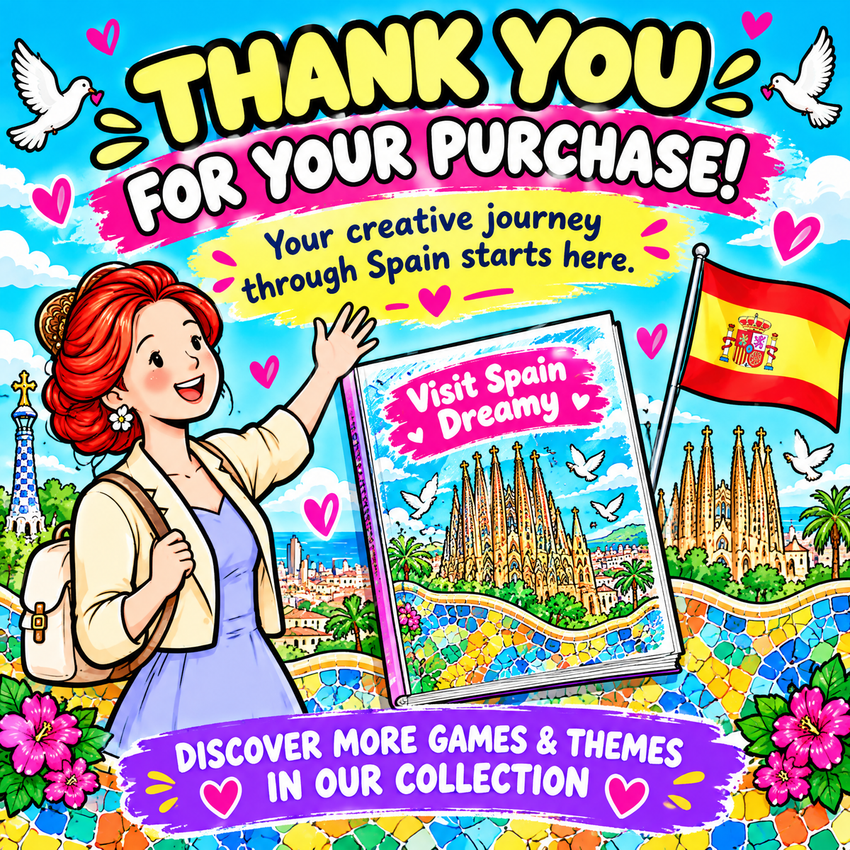 Visit Spain Dreamy – Colorful Spain Travel Coloring Book