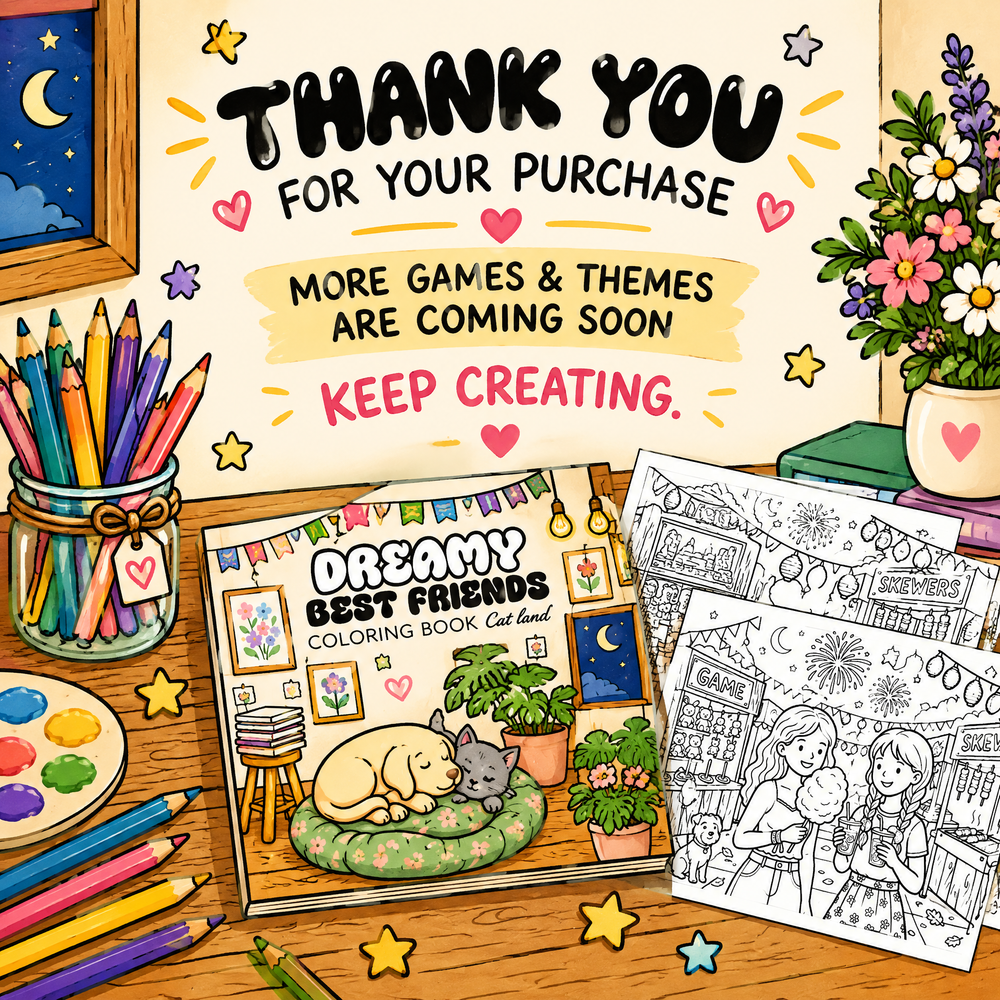 Dreamy Best Friends Printable Coloring Book – 50+ Cozy Coloring Page
