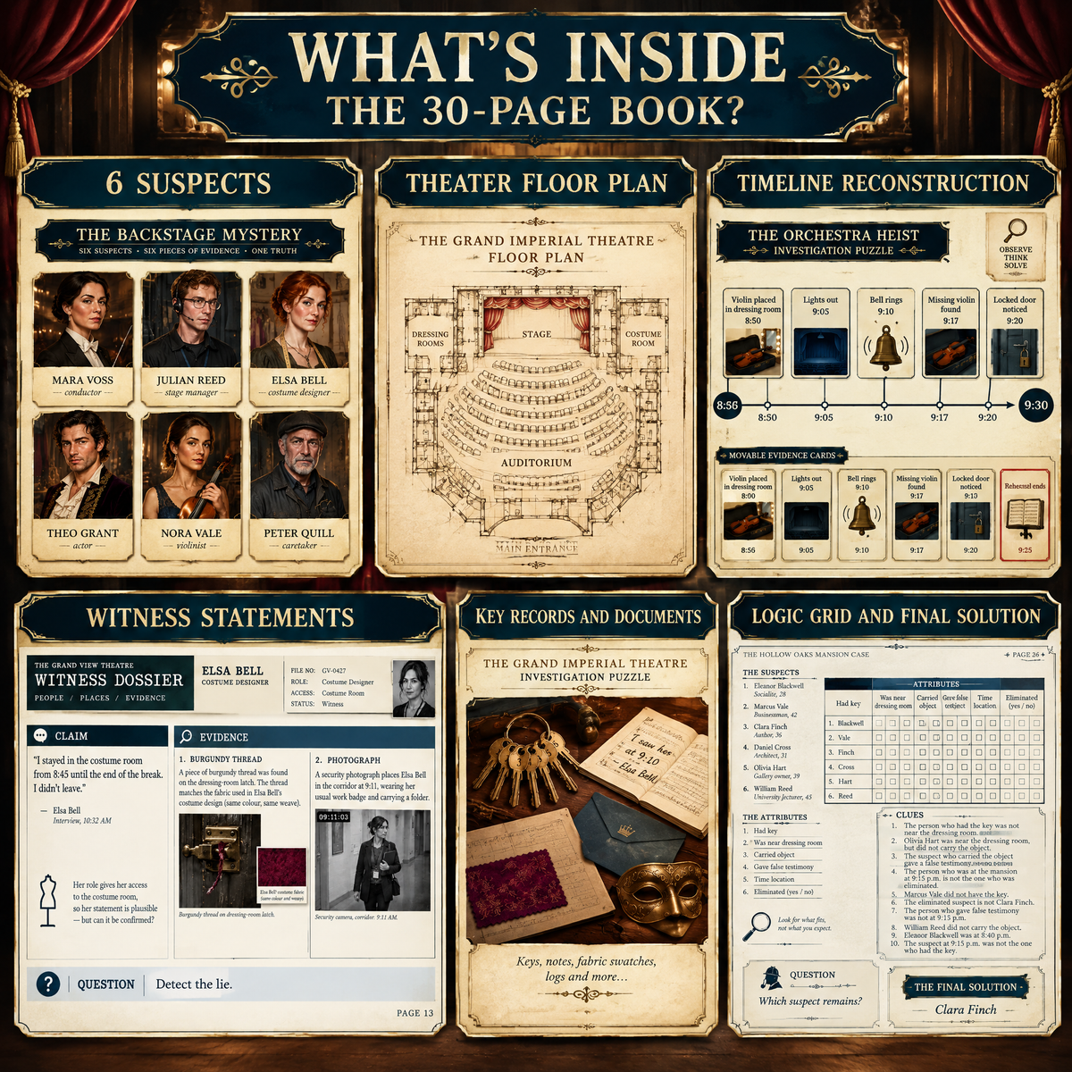 The Mystery of the Vanishing Violin — Printable Detective Puzzle Book