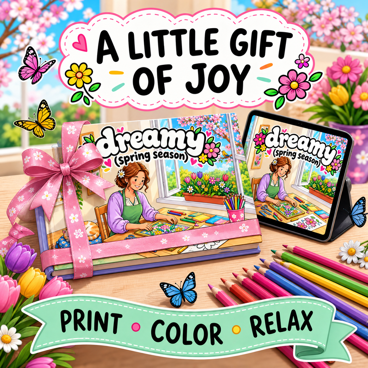 Dreamy Spring Coloring Book PDF