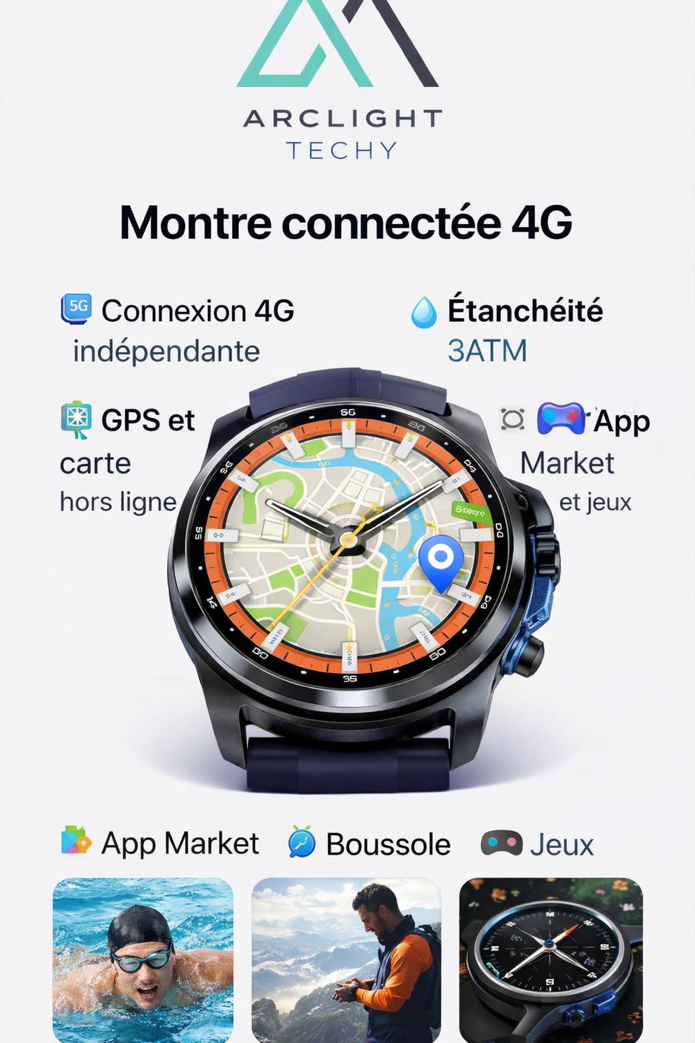 4G GPS Smart Watch – Waterproof with Offline Maps & App Store