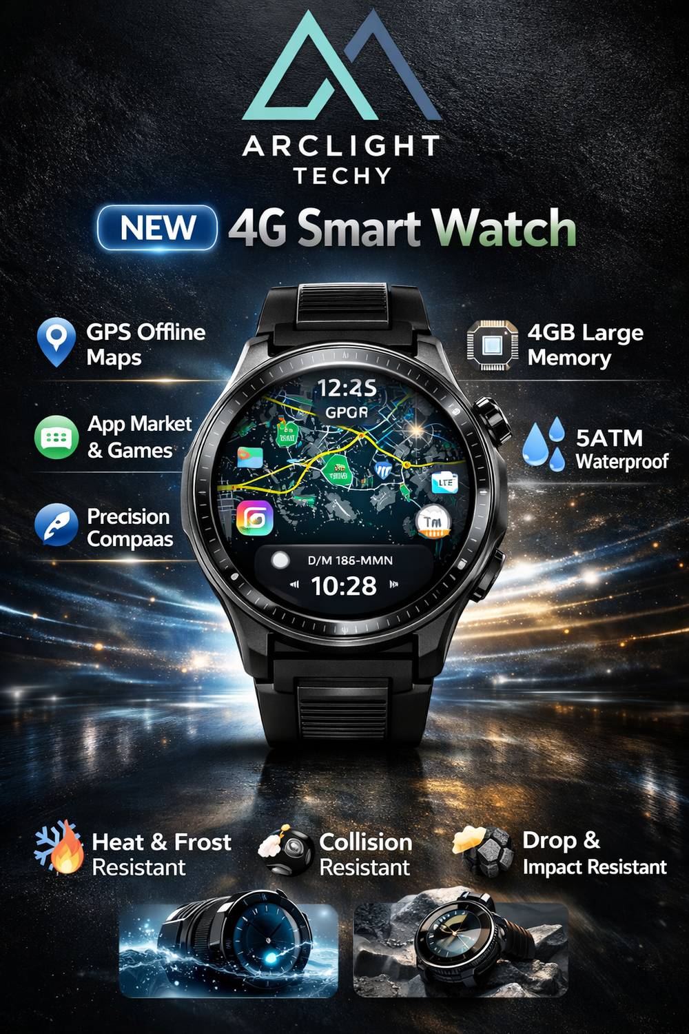 4G GPS Smart Watch – Waterproof with Offline Maps & App Store