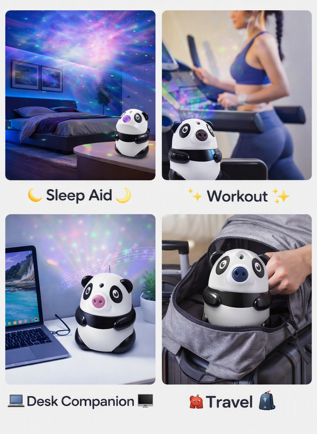Starry Sky Panda Nebula Projector