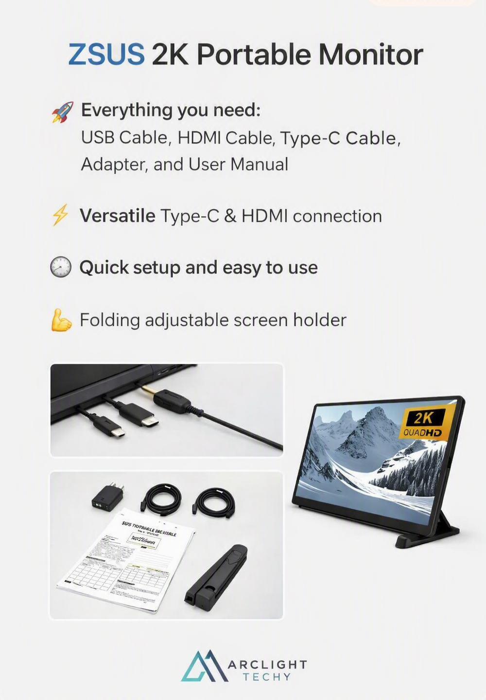Portable Monitor 60HZ For Laptop XBox PS4 / 5 Switch TV Box Cell Phone PC Extension  Mobile