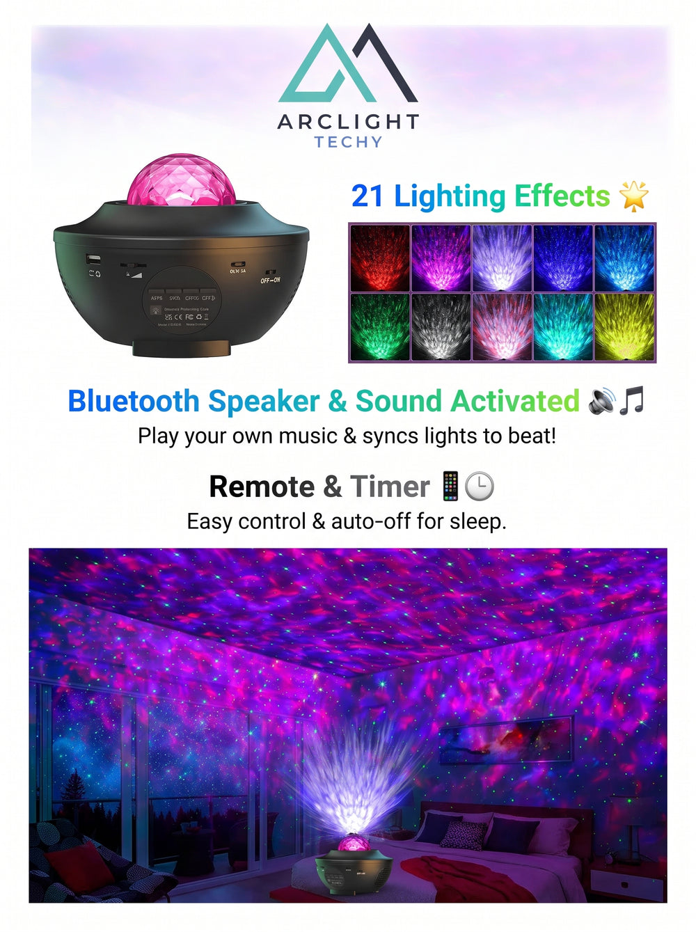 LED Starry Sky Projector Night LightGalaxy Ambient Light
