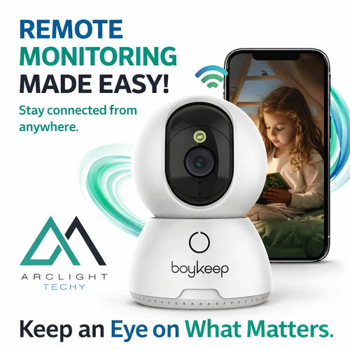 BoyKeep 2K Smart WiFi Security Camera – 360° PTZ & Night Visio