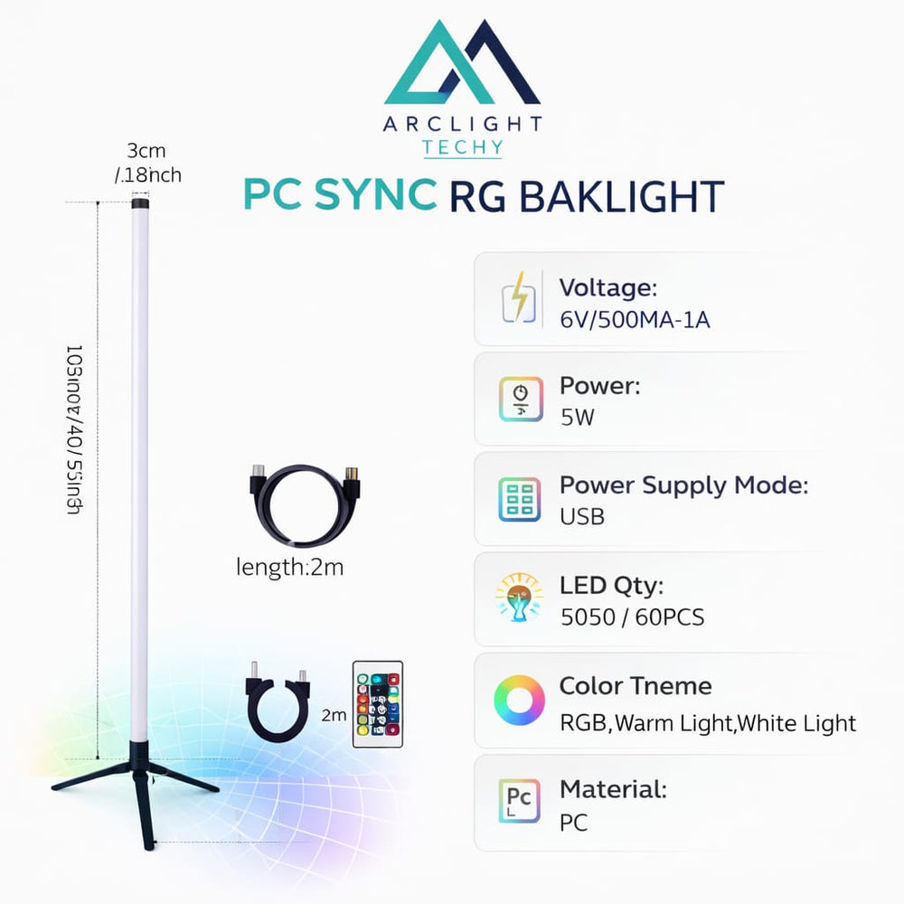 mart RGB CCT LED Floor Lamp 103cm – Bluetooth App & Remote Control