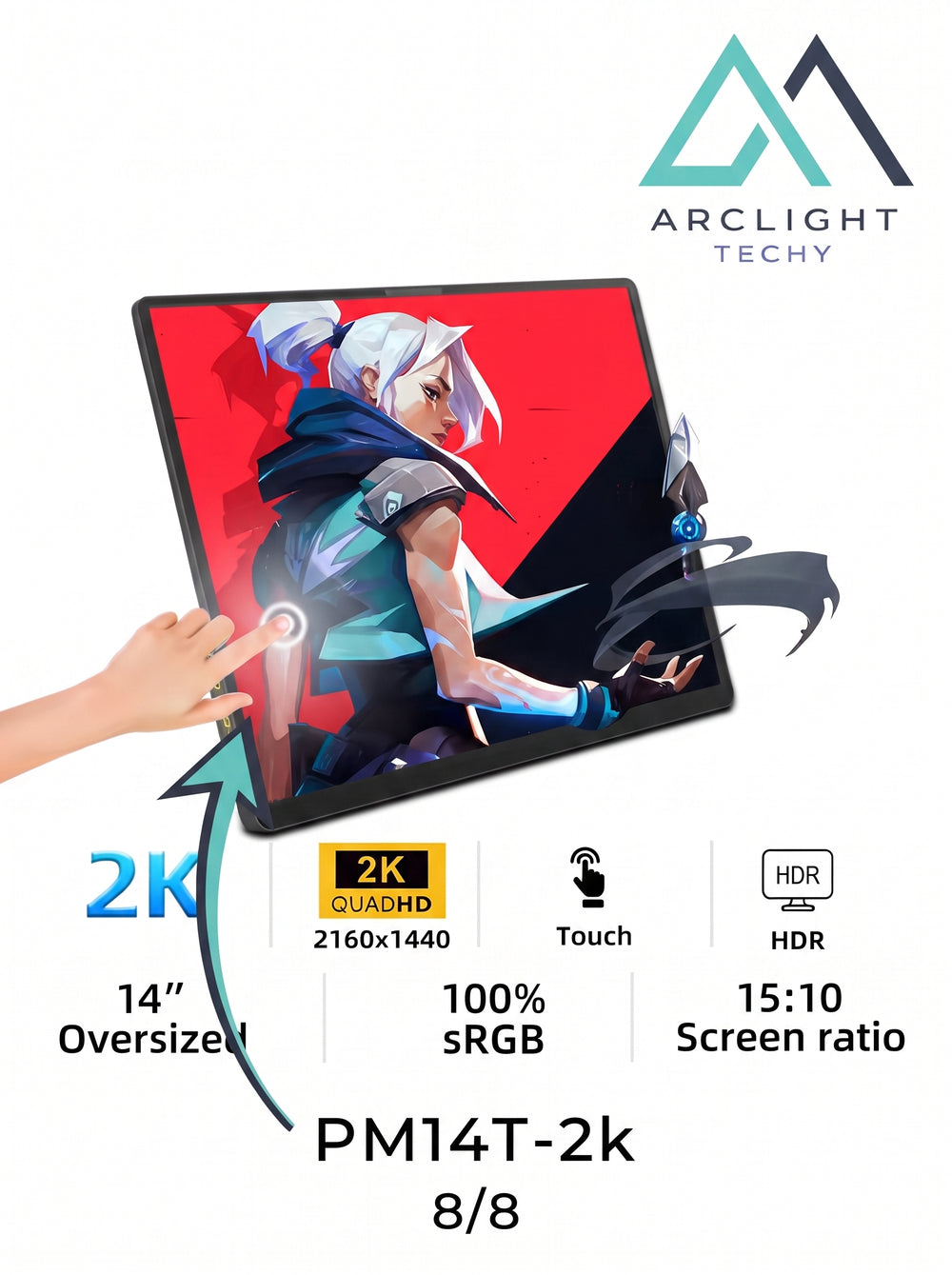 Portable Monitor 60HZ For Laptop XBox PS4 / 5 Switch TV Box Cell Phone PC Extension  Mobile