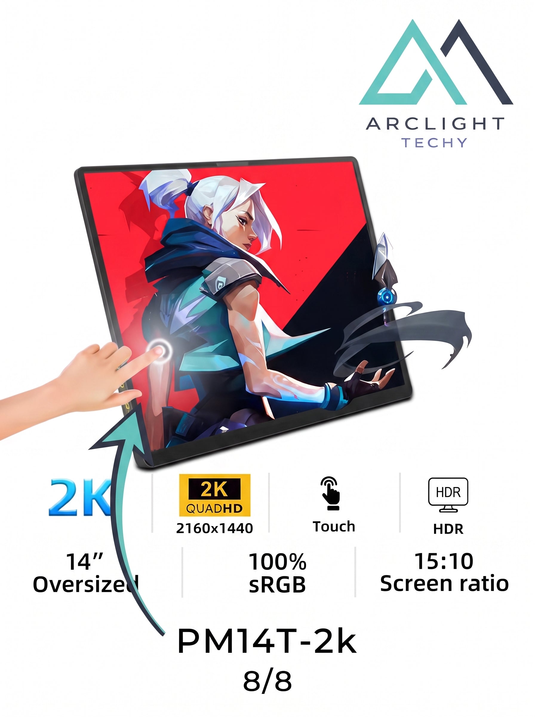 Portable Monitor 60HZ For Laptop XBox PS4 / 5 Switch TV Box Cell Phone PC Extension  Mobile