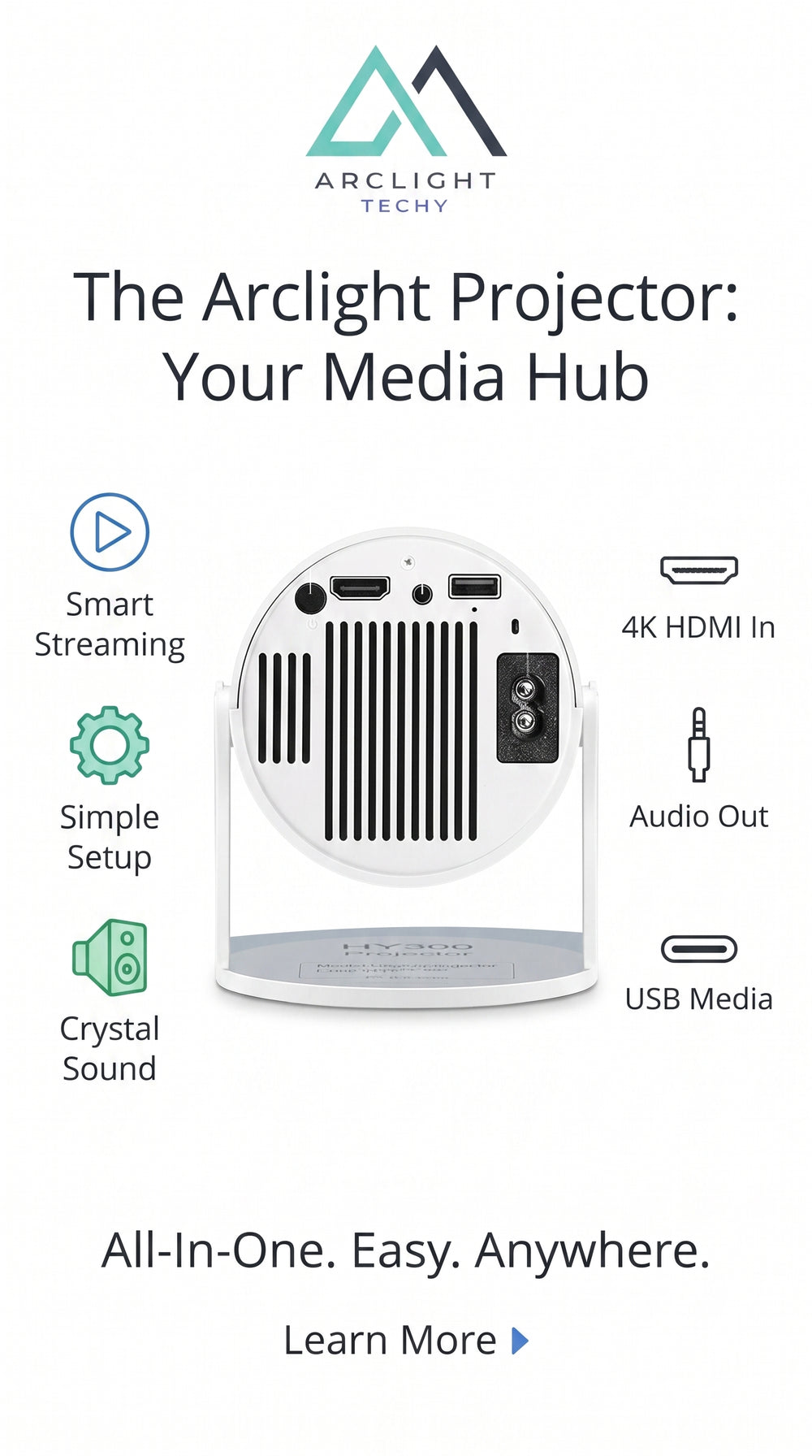 Smart Home Projector HY300 1080P HDR10 4K