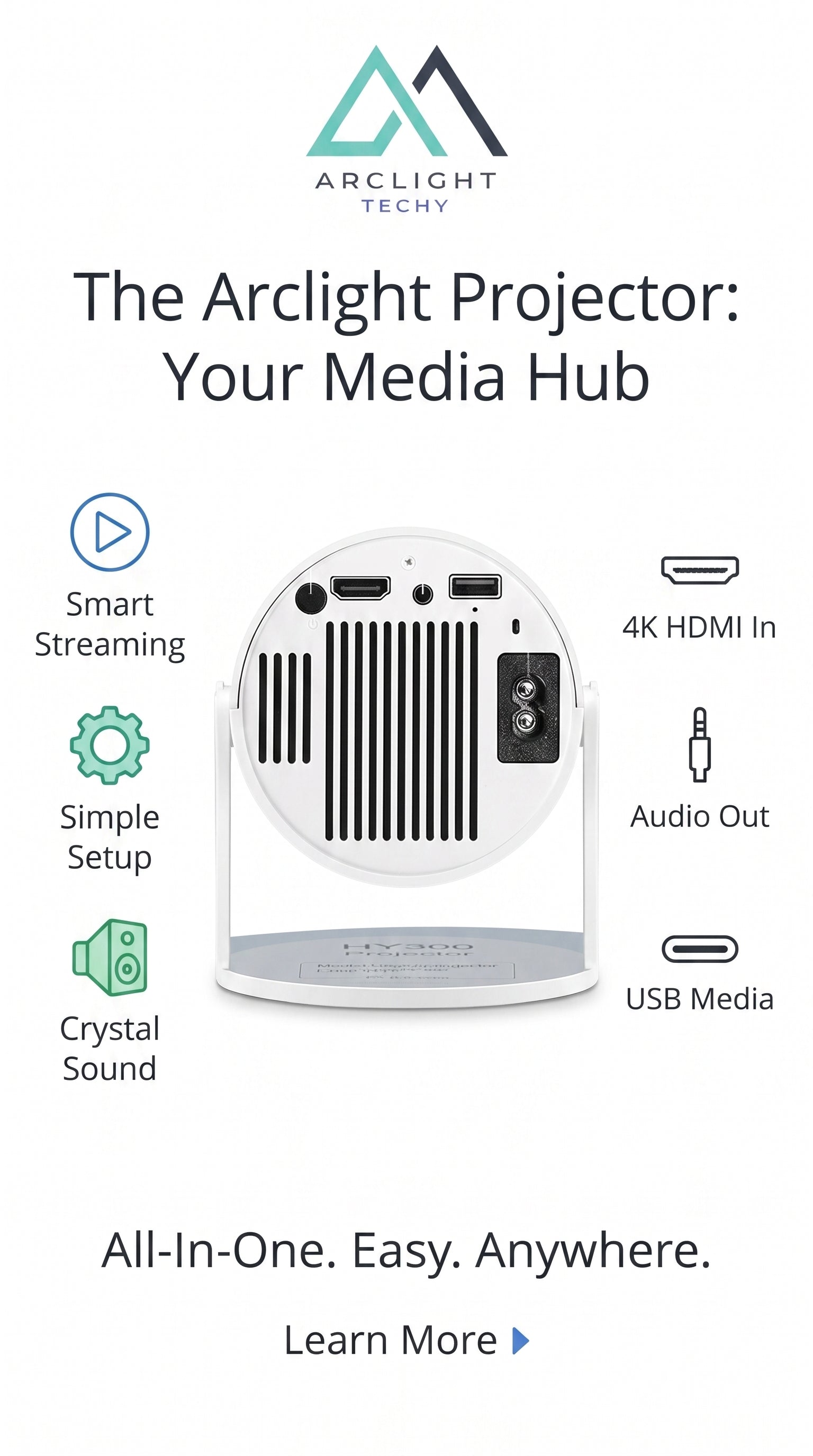 Smart Home Projector HY300 1080P HDR10 4K