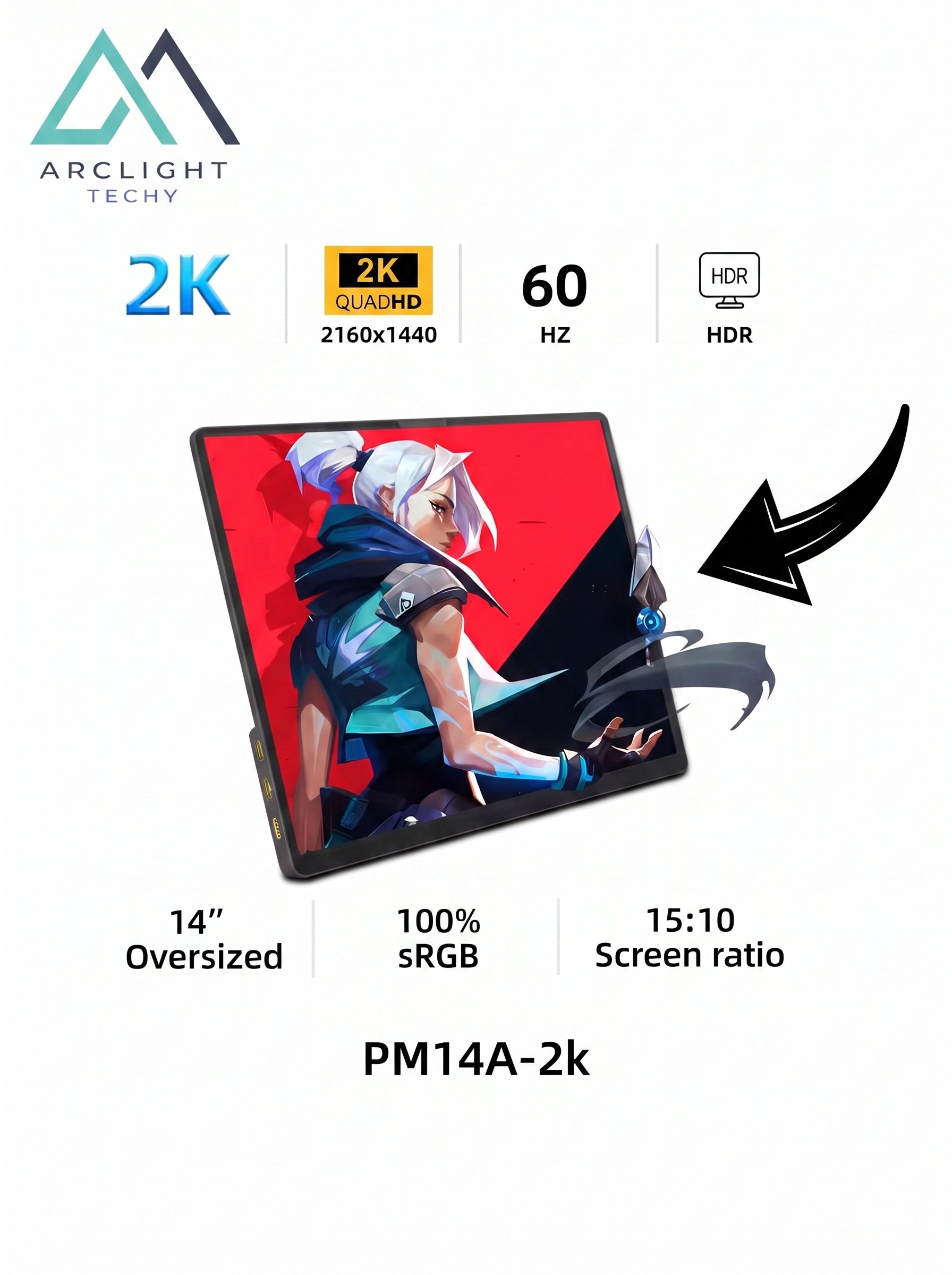 Portable Monitor 60HZ For Laptop XBox PS4 / 5 Switch TV Box Cell Phone PC Extension  Mobile