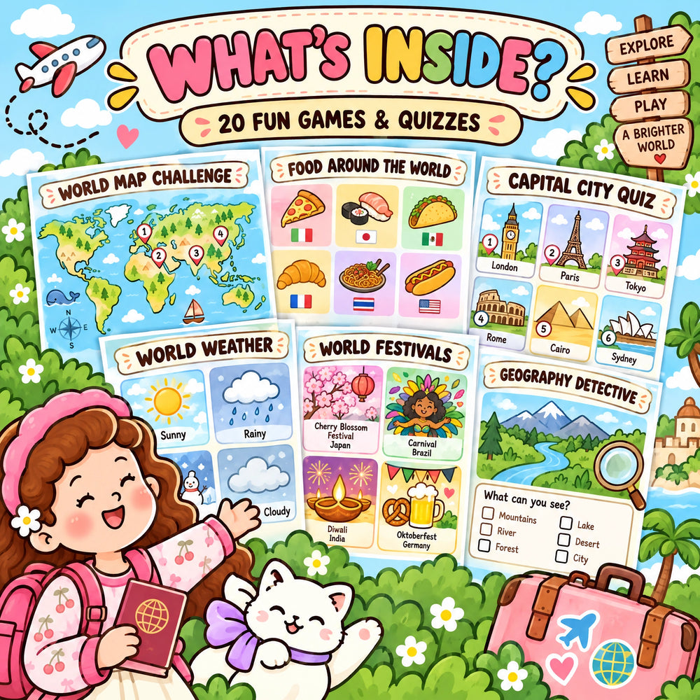 Around the World Complete Book – 20 Pages of Global Adventures