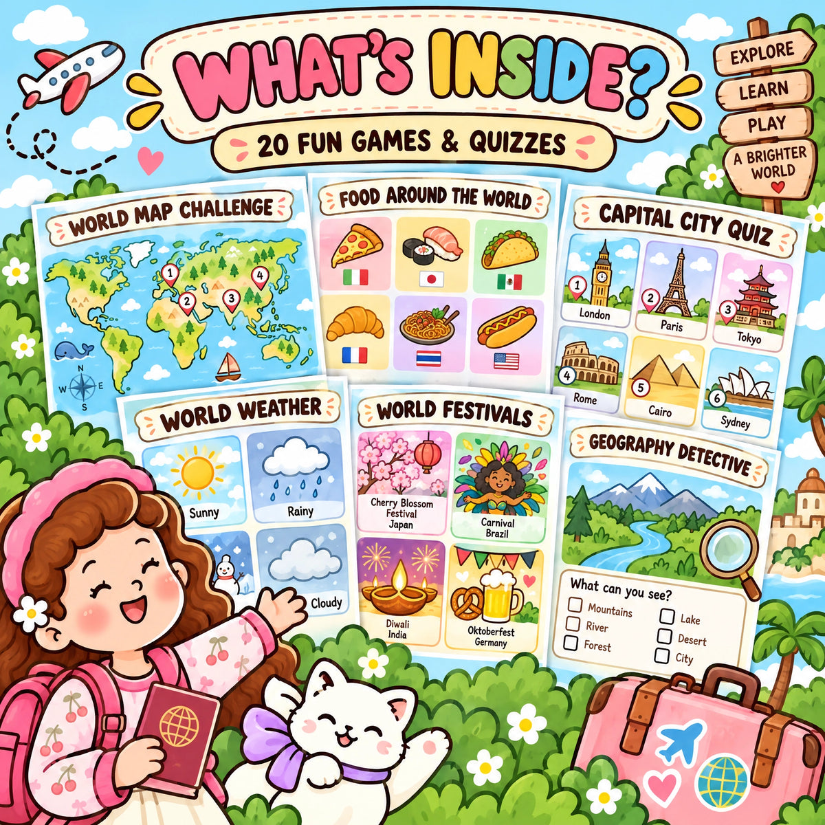 Around the World Complete Book – 20 Pages of Global Adventures