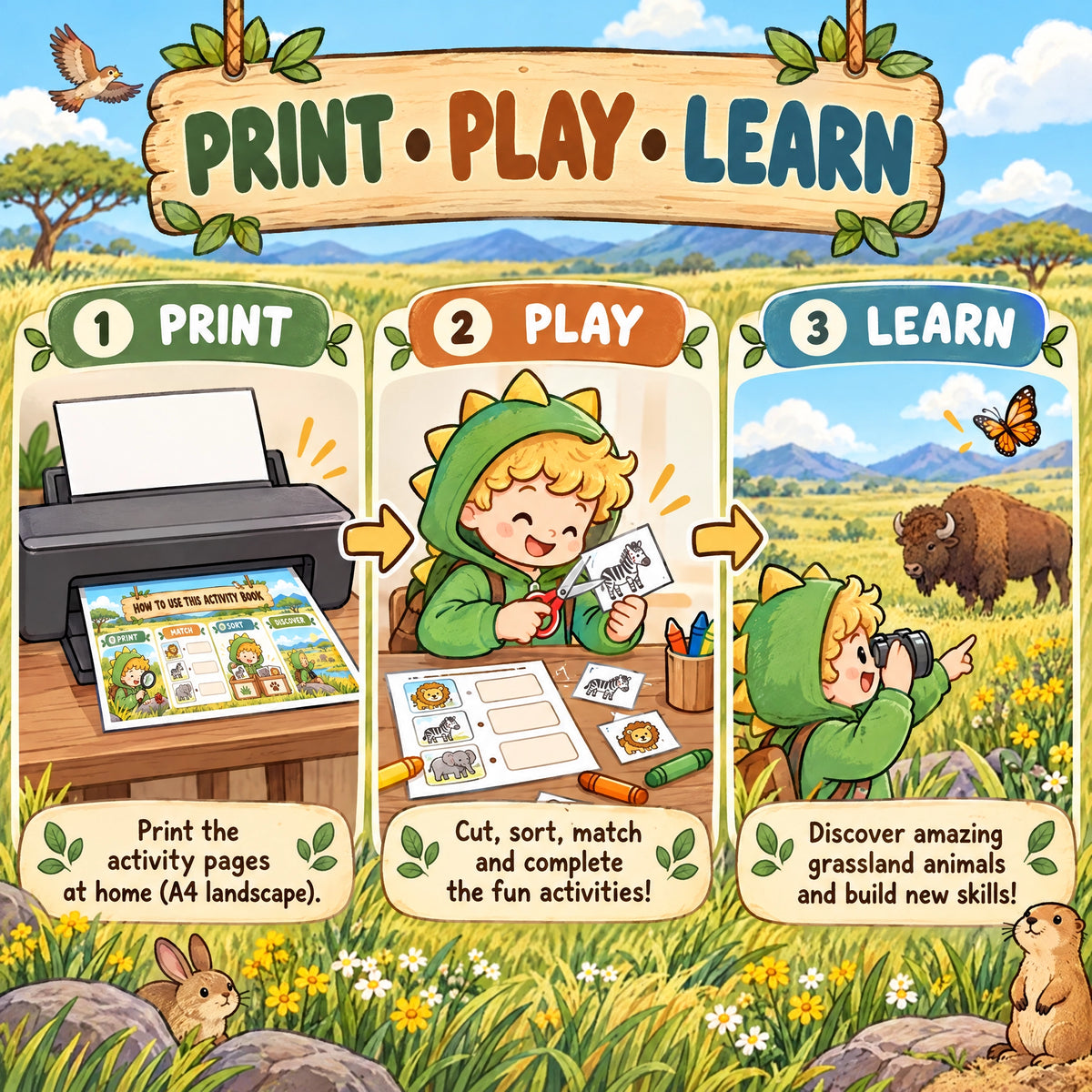 Grassland Activity – Discover Amazing Animals and Their Adaptations
