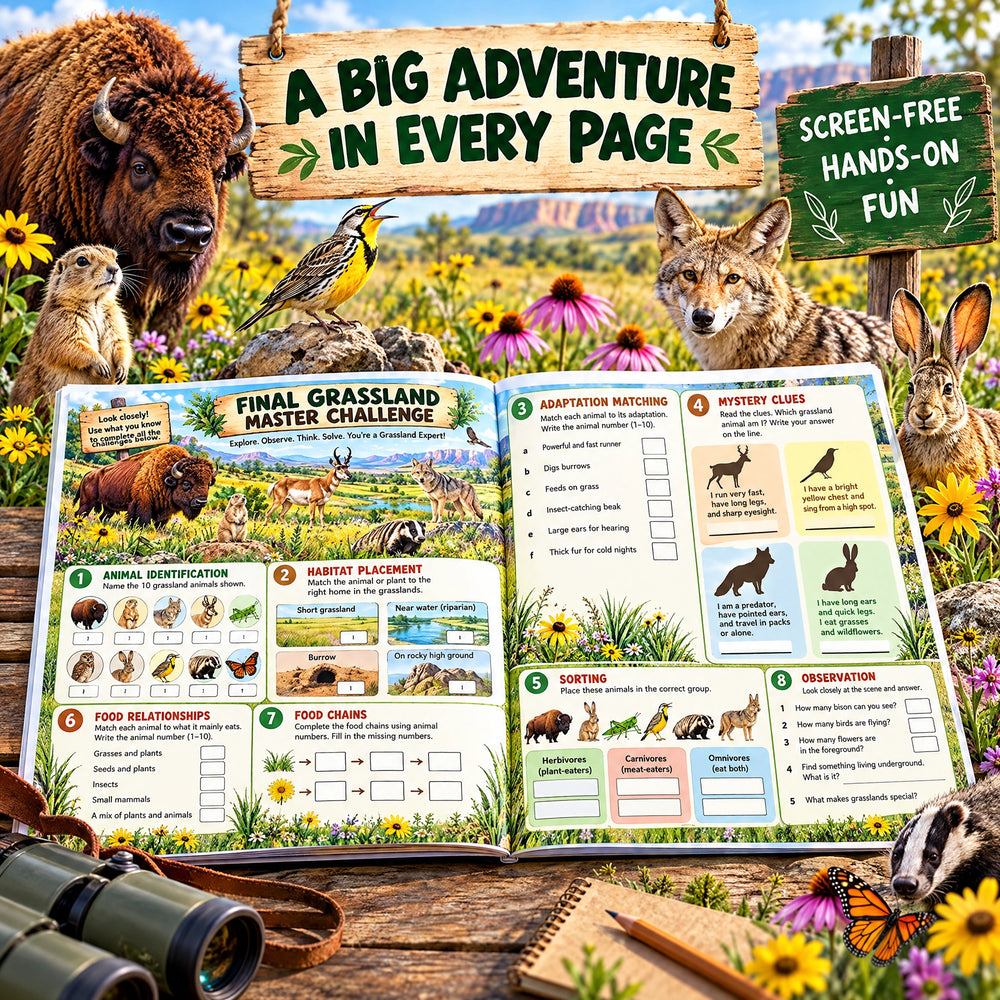 Grassland Activity – Discover Amazing Animals and Their Adaptations