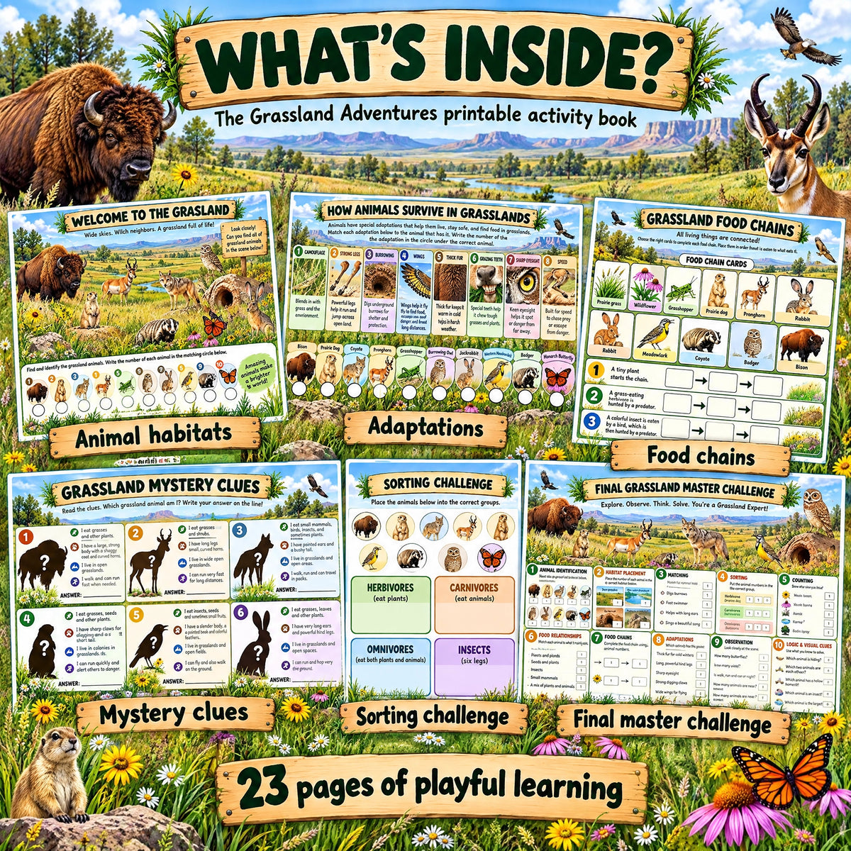 Grassland Activity – Discover Amazing Animals and Their Adaptations