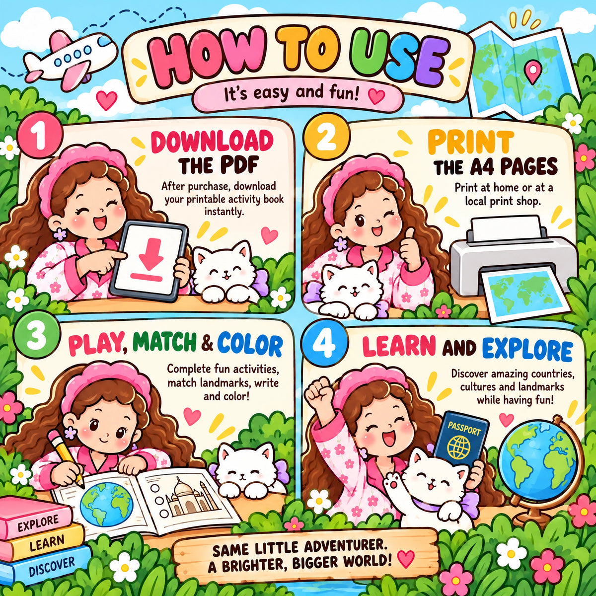 Around the World Complete Book – 20 Pages of Global Adventures