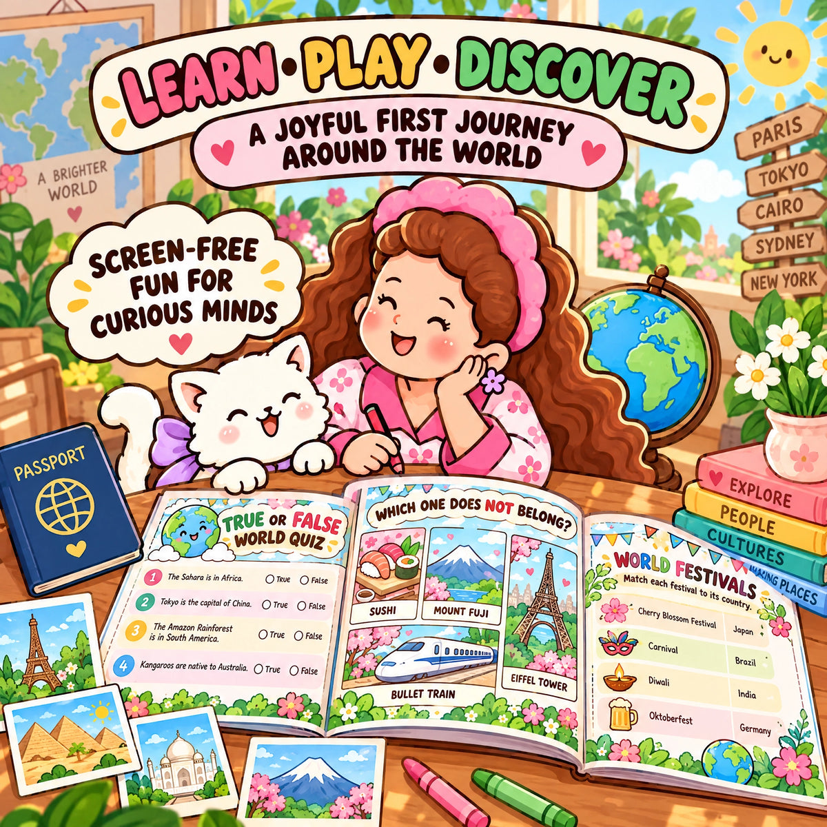 Around the World Complete Book – 20 Pages of Global Adventures