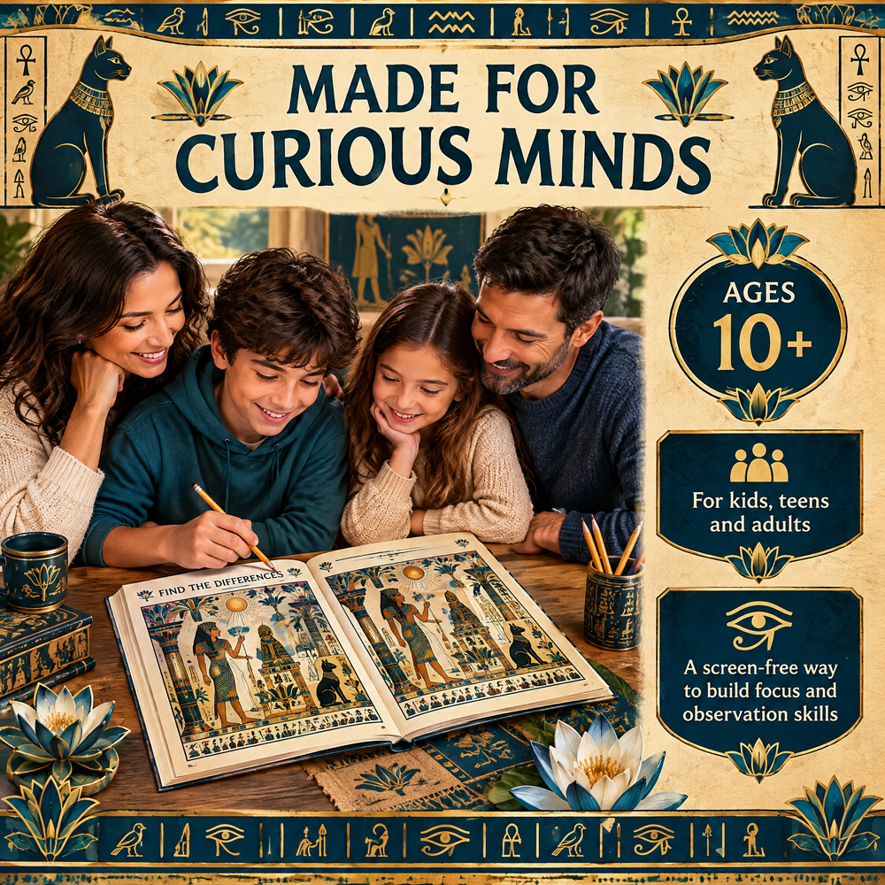 Cozy Egypt: Find the Differences Printable Puzzle Book