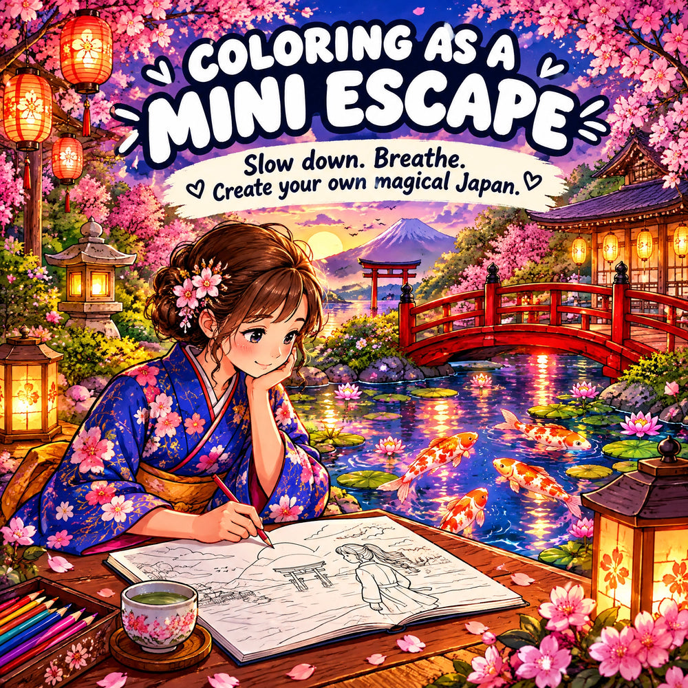 Dreamy Japan: A Magical Japanese Garden Coloring Book – 50+ Pages