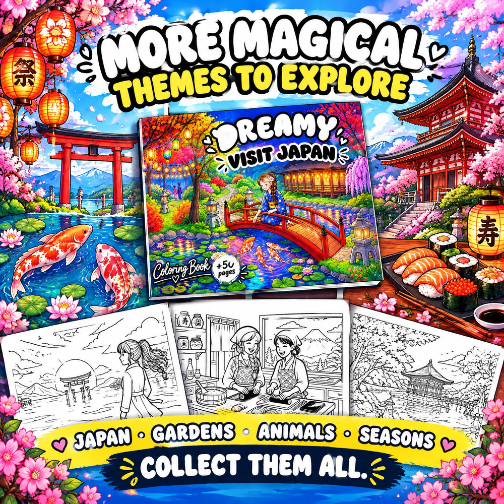 Dreamy Japan: A Magical Japanese Garden Coloring Book – 50+ Pages