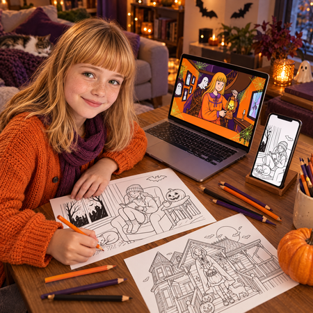 Dreamy Vibe Halloween Coloring Book PDF  Cozy Spooky Fun for Every Coloring Lover! - real life photo 1