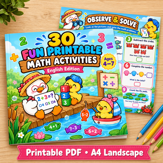 30 Fun Printable Math Activities for Kids Ages 4–7 | English Edition