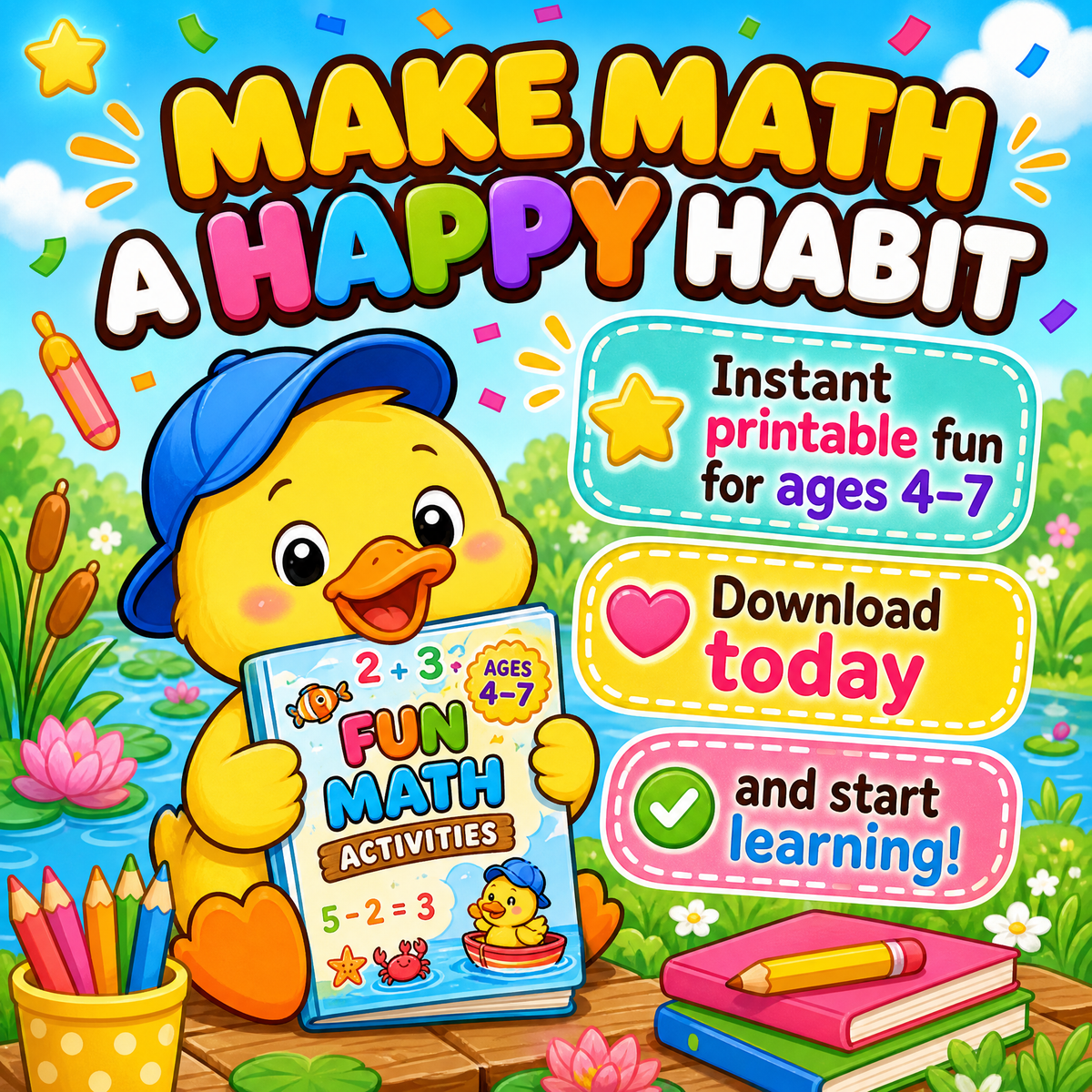 30 Fun Printable Math Activities for Kids Ages 4–7 | English Edition
