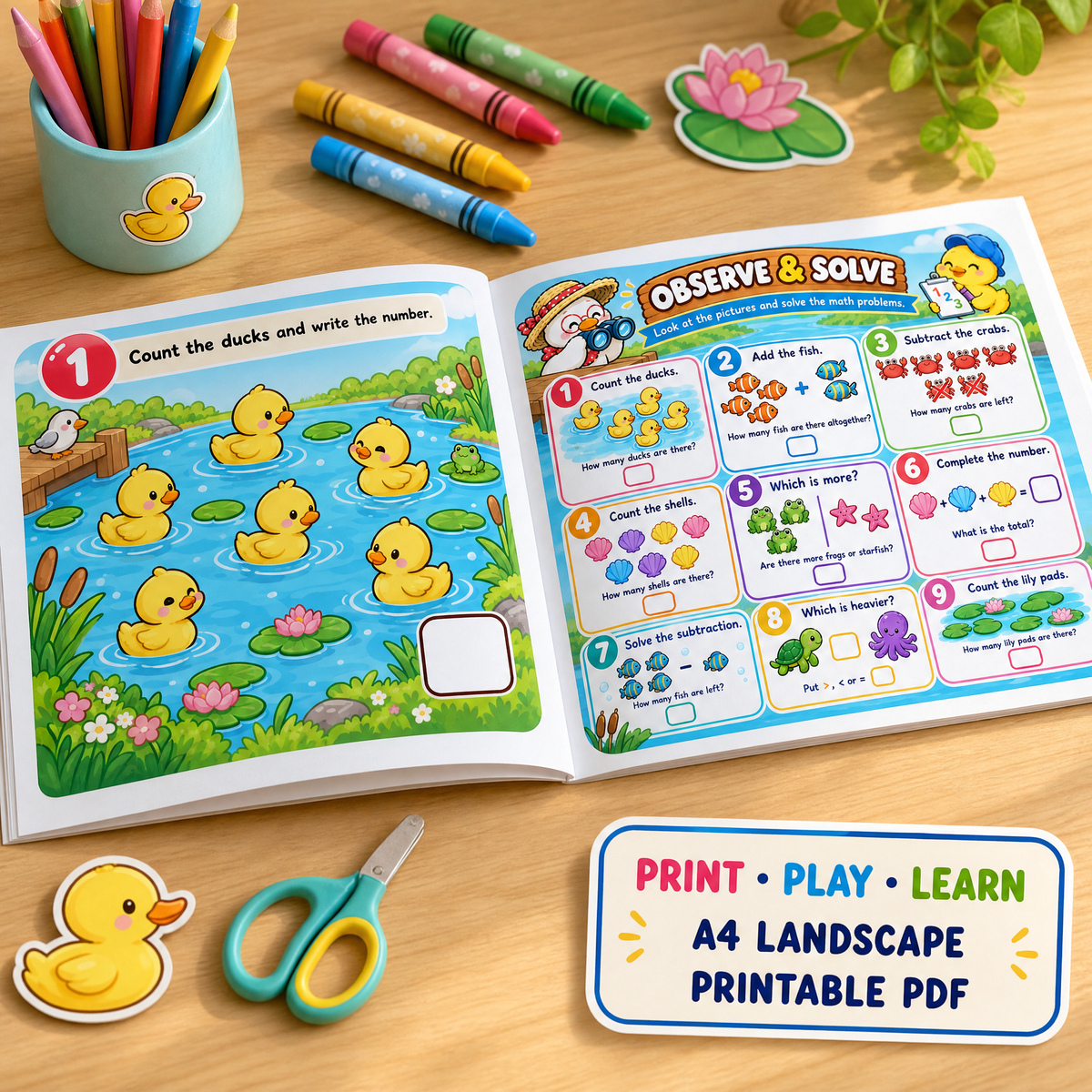 30 Fun Printable Math Activities for Kids Ages 4–7 | English Edition