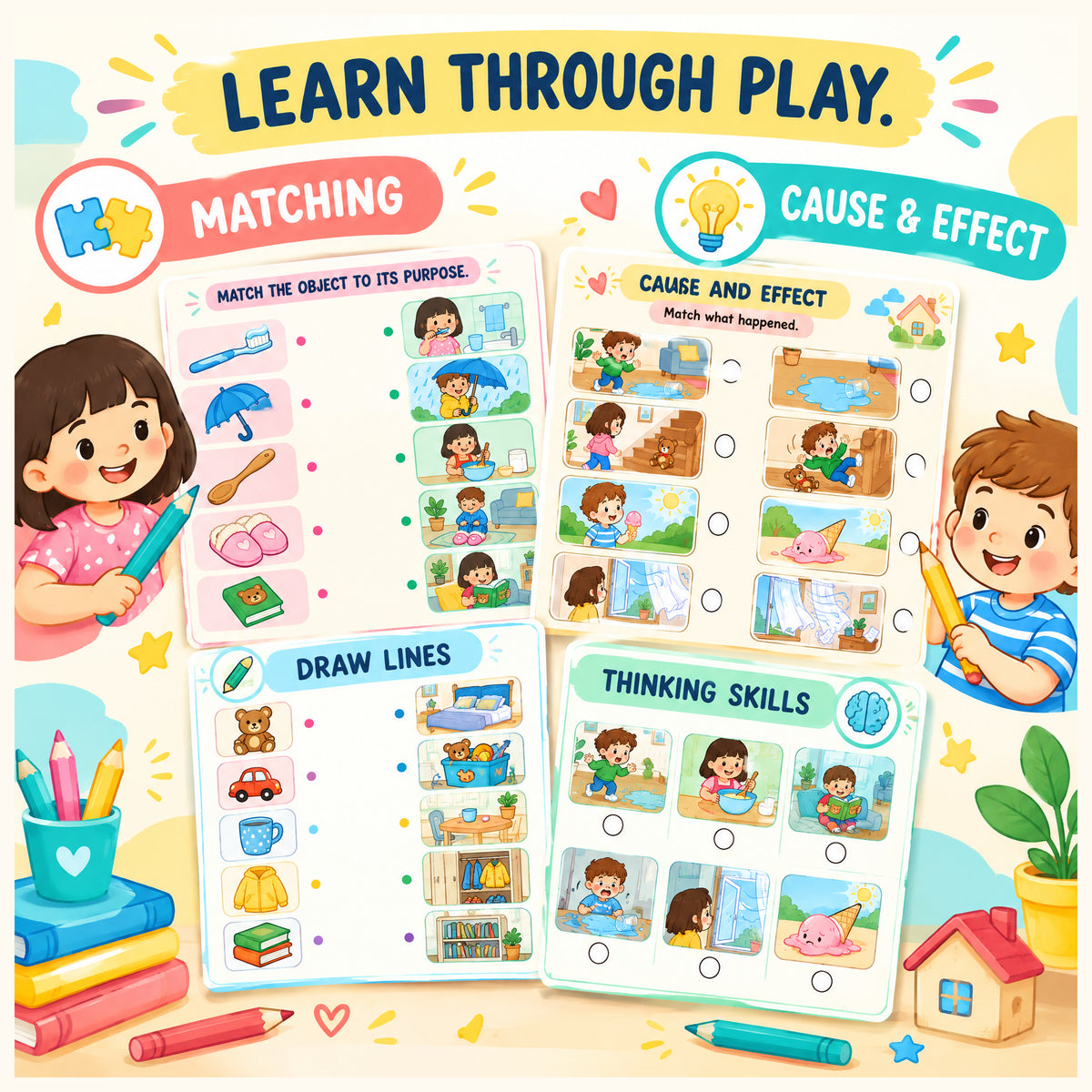 Children at Home 30 Printable Learning Games for Kids Ages 5–10