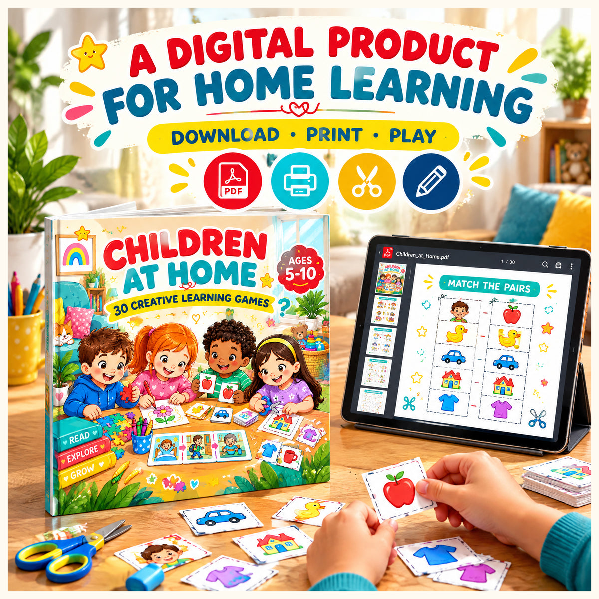 Children at Home 30 Printable Learning Games for Kids Ages 5–10