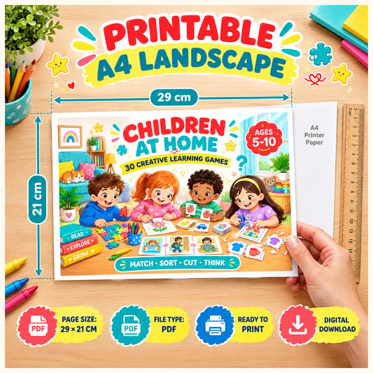 Children at Home 30 Printable Learning Games for Kids Ages 5–10