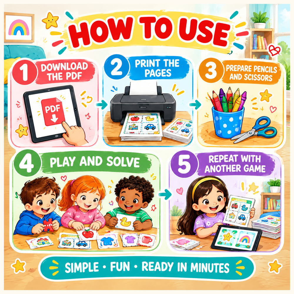 Children at Home 30 Printable Learning Games for Kids Ages 5–10