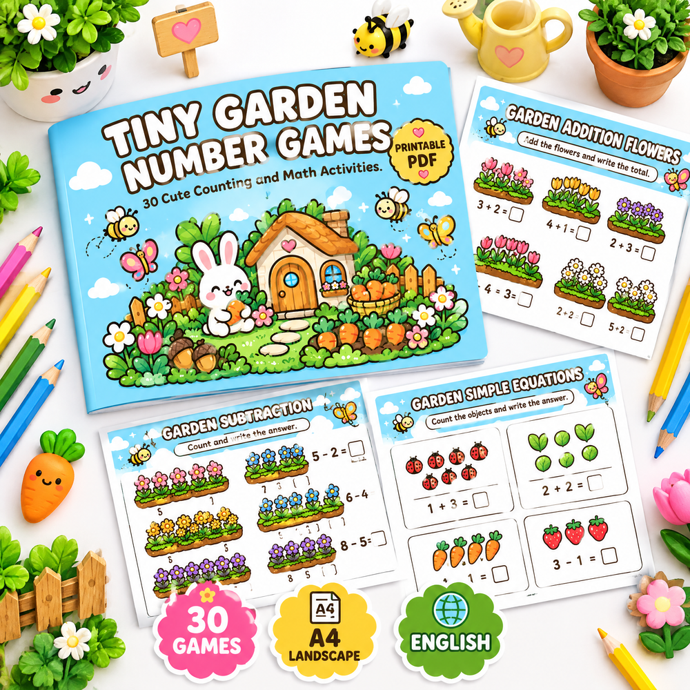 Tiny Garden Number Games – 30 Cute Counting & Math Activities