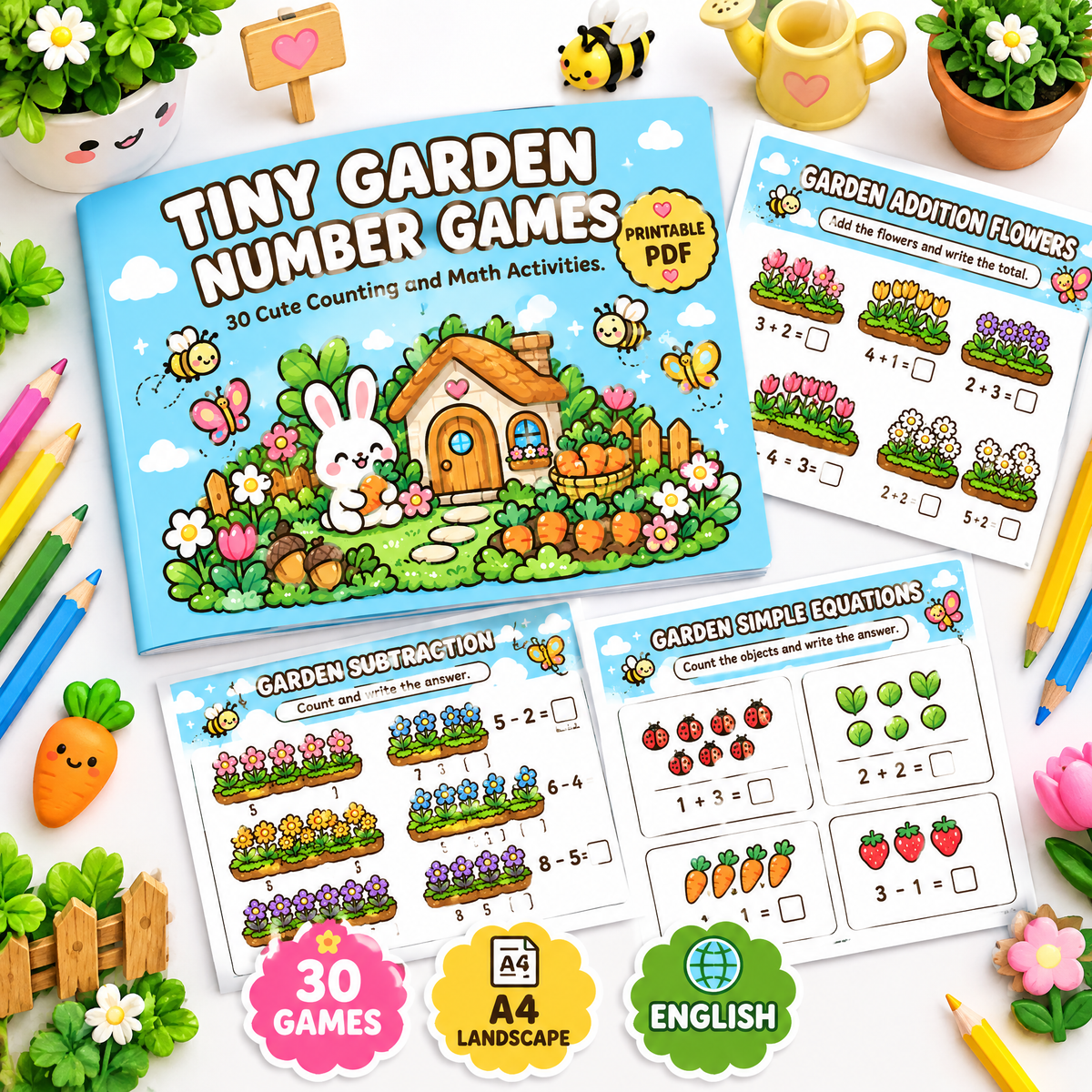 Tiny Garden Number Games – 30 Cute Counting & Math Activities