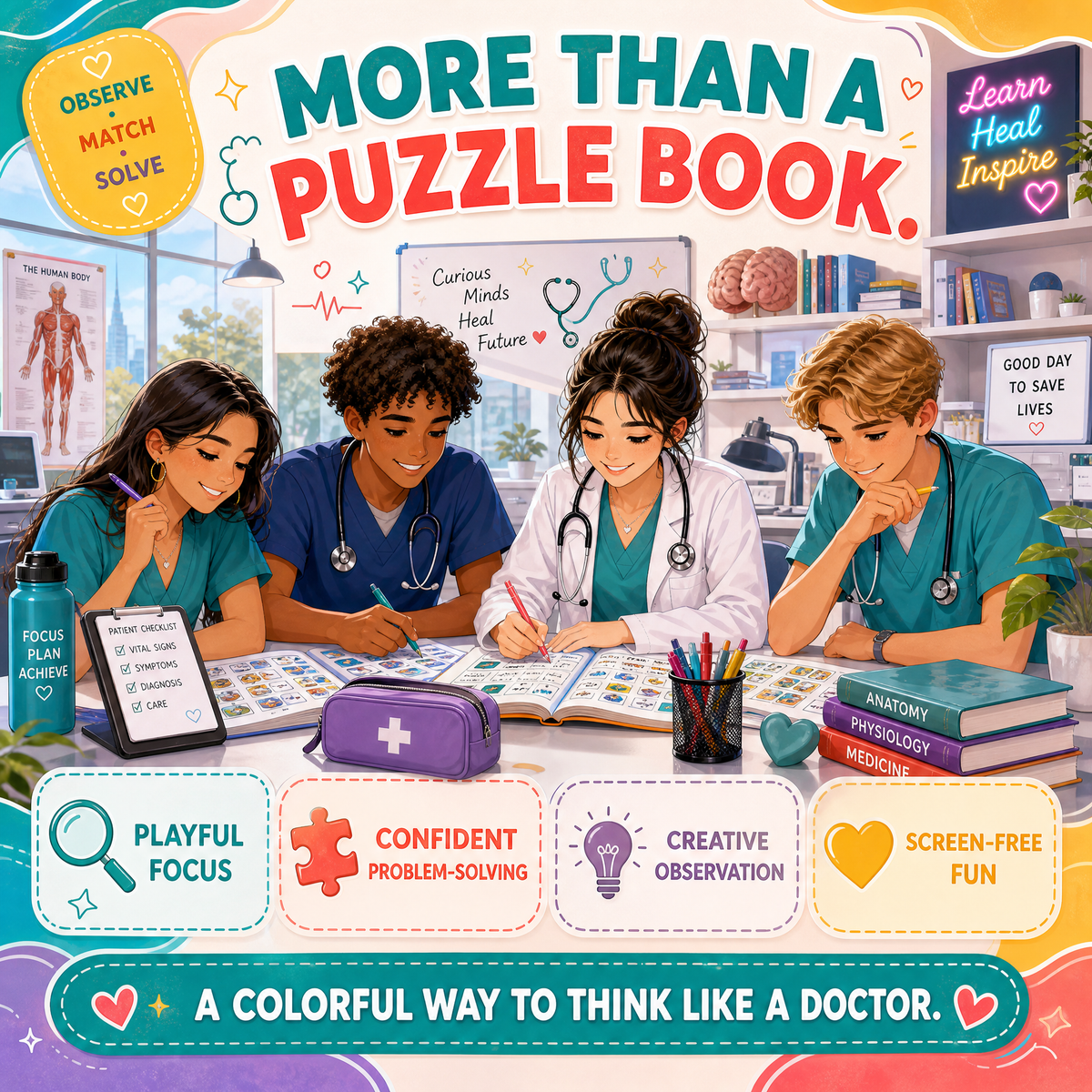 Doctor Puzzle Adventures: 20 Printable Logic Games for Teens