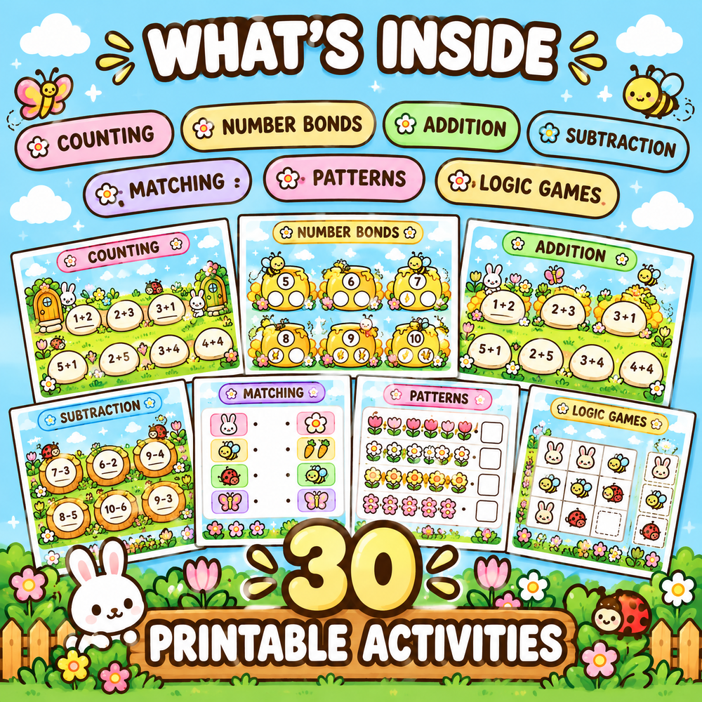 Tiny Garden Number Games – 30 Cute Counting & Math Activities