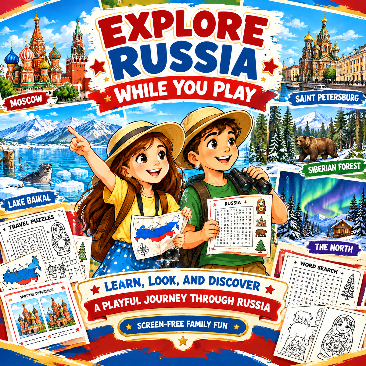 Russia Find the Mistakes – Printable Activity Book