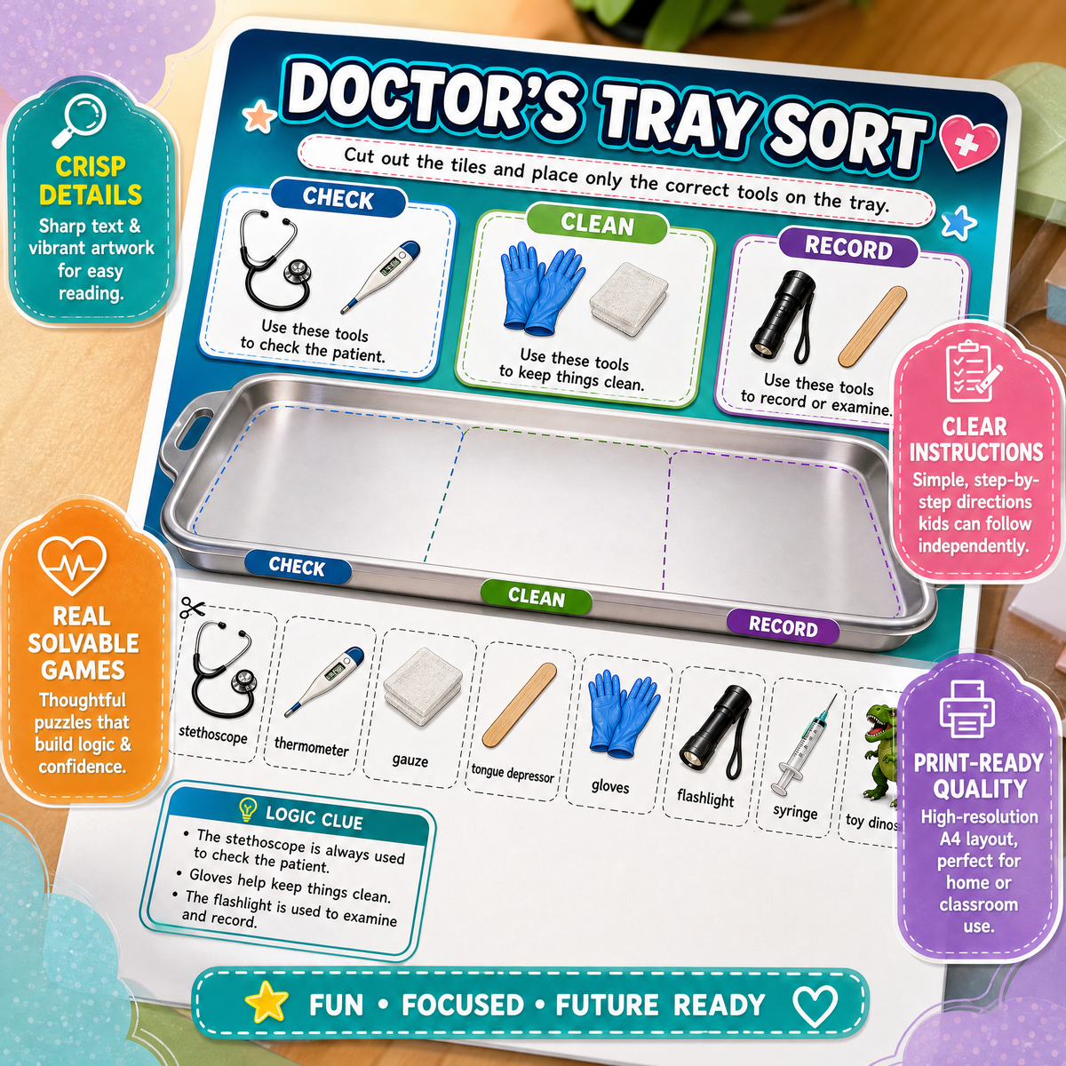 Doctor Puzzle Adventures: 20 Printable Logic Games for Teens