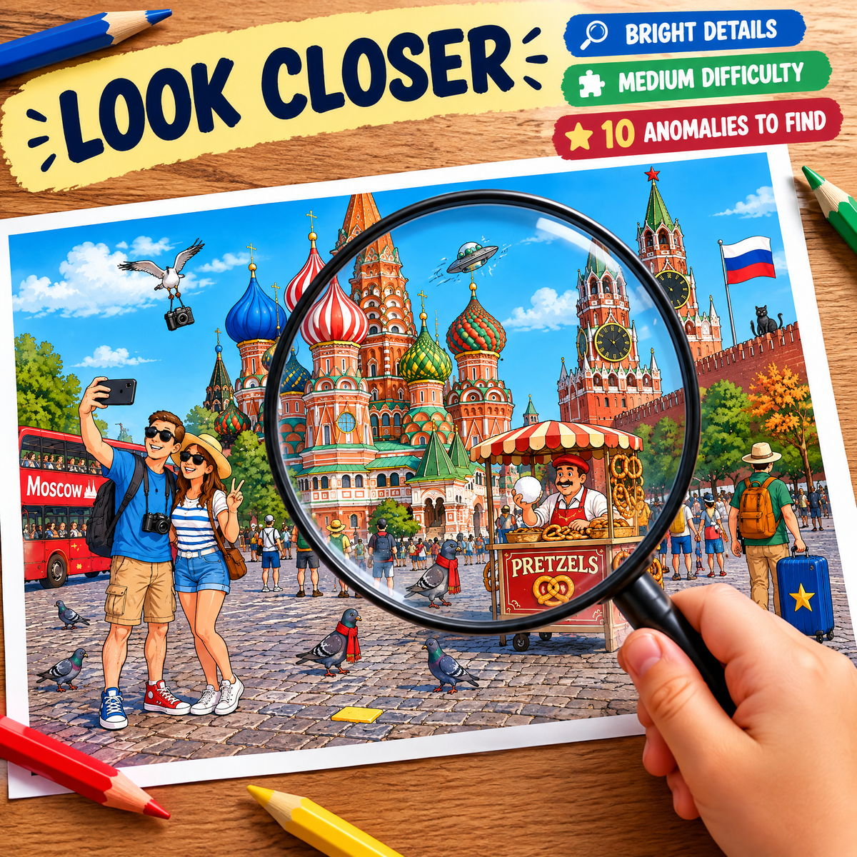 Russia Find the Mistakes – Printable Activity Book