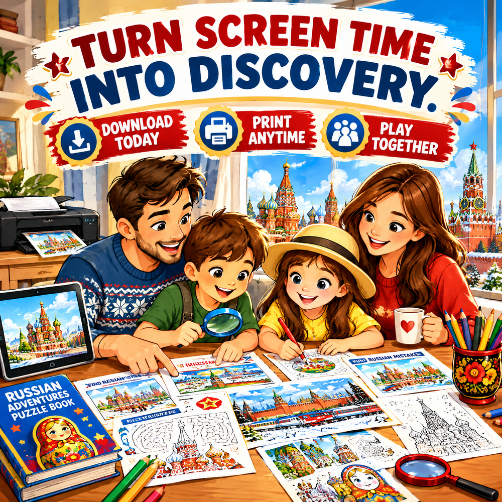 Russia Find the Mistakes – Printable Activity Book